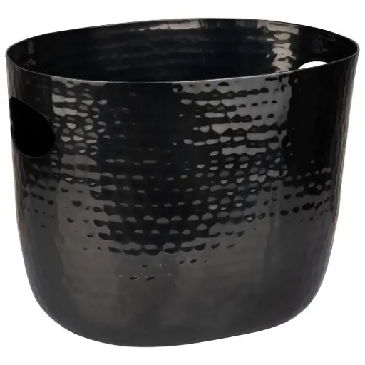 [36109] Champanera Oval Amartillada Negra 25,5X19X20 Cm.