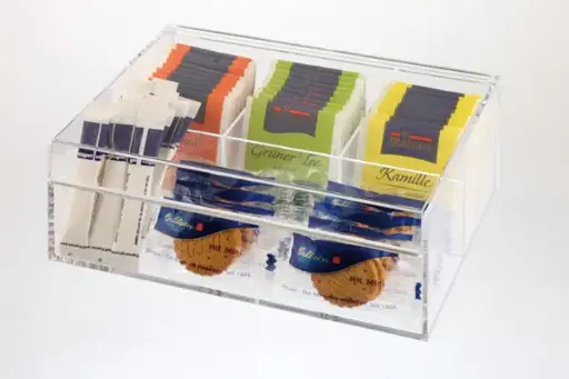 [11563] Caja Infusiones Acrilica 4 Compartimentos