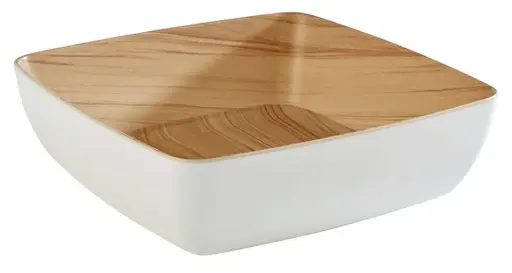 [84561] Ensaladera Frida Melamina Cuadrada Blanca 25X25X7,5 Cm.
