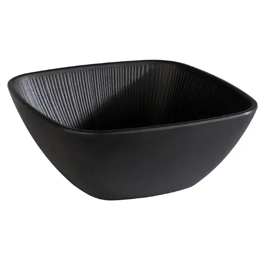 [85071] Ensaladera Nero melamina negra cuadrada 19,5x19,5x8 cm
