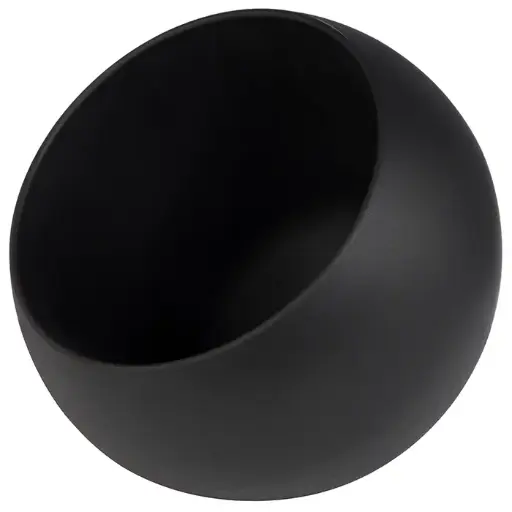 [85083] Bol Moon Melamina Negro Con Tapa 19X17,5 Cm.