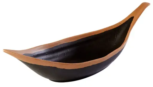 [84580] Fuente Oval Melamina Crocker Marron 30.5X10 Cm.