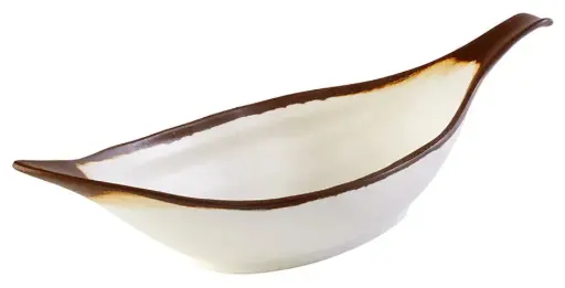 [84581] Fuente Oval Melamina Crocker Beige 42X14 Cm.
