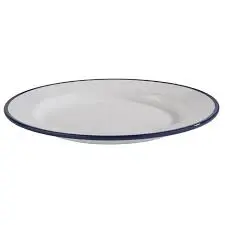 [84950] Zz26 Plato Postre Enamel Look Melamina Filo Azul 20,5 Cm.