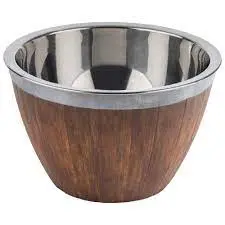 [85250] Barril Madera / Acero 26X16 Cm.