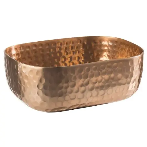 [40691] Bol Rectangular Amartillado Cobre 15,5X12X5,5 Cm.
