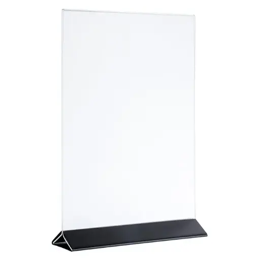 [71529] Porta Menu Acrilico Base Negra 21X7X32 Cm.