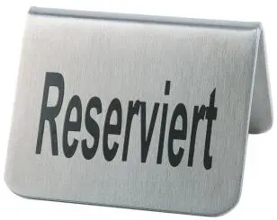 [17] Placa Reserviert Inox. 5,5X5X3,5 Cm. 2 Unidades