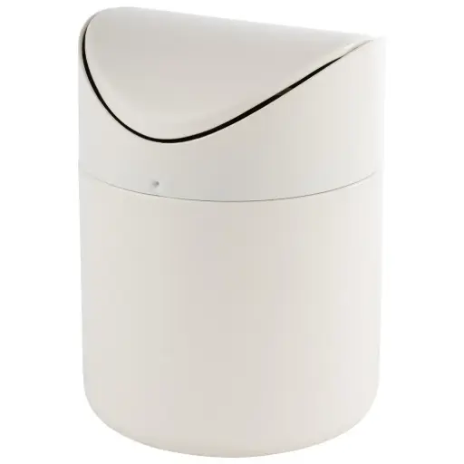 [40801] Papelera mesa tapa basculante blanca