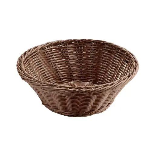 [40192] Cesta Rattan Redonda Marron 25,5X8,5 Cm.