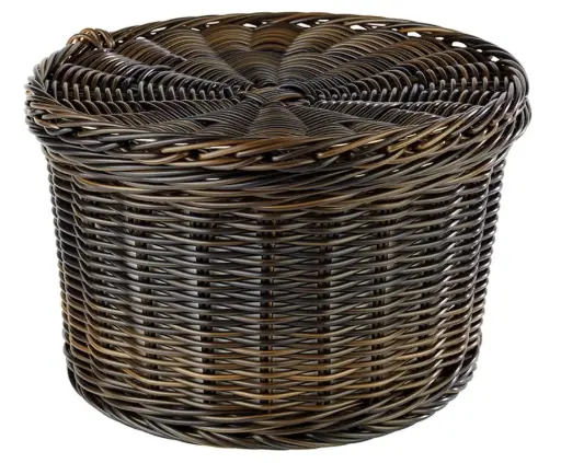 [40299] Cesta huevos ratán bicolor 26 cm