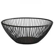[30421] Cesta Metalica Negra Redonda 20X8 Cm.