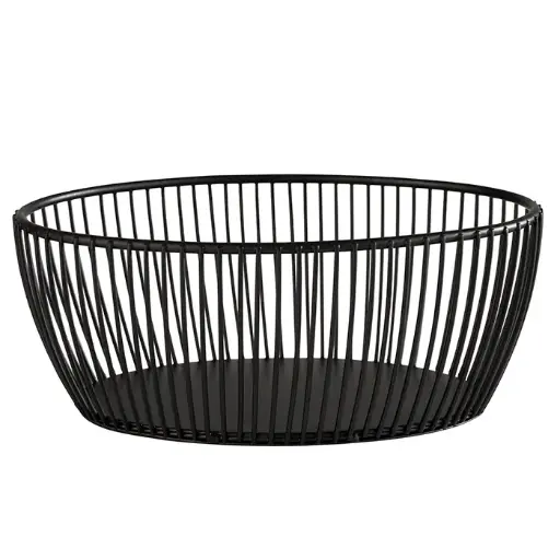 [30422] Cesta metálica negra oval 20x15x8 cm