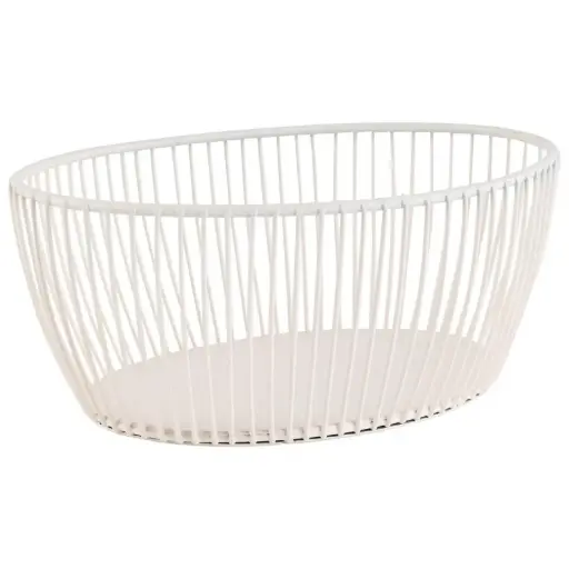 [30427] Cesta metálica blanca Svart 20x15 cm