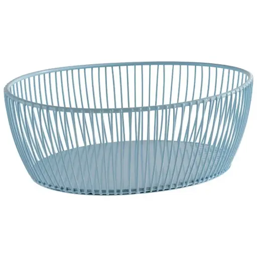[30455] Cesta metálica Svart azul 24x19 cm