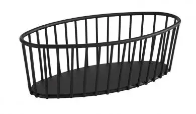 [30412] Cesta Metalica Negra Oval 21X10X7 Cm.
