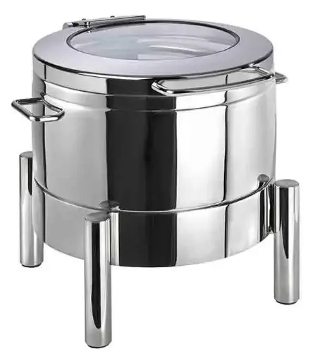 [12354] Chafing dish Premium redondo tapa de cristal 44x48x39 cm