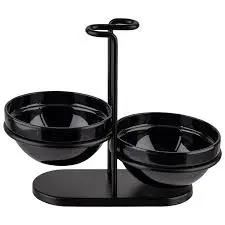 [ZZ651] Zz26 Reposa Cucharas Doble Negro 23,5X12,5X19 Cm.