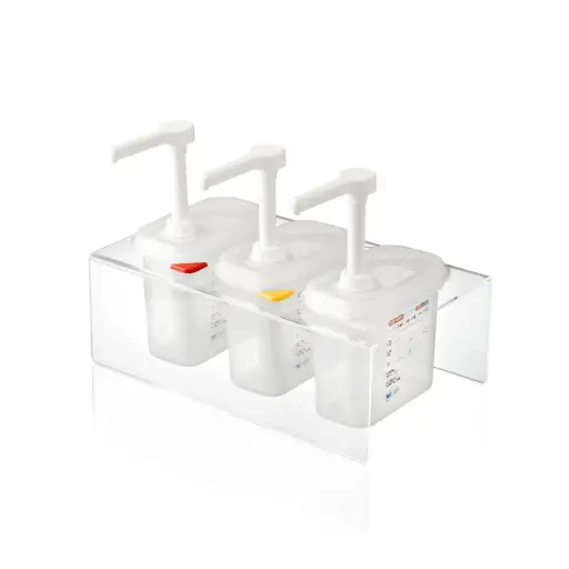 [01363] Dispensador salsas PP con bomba triple GN 1/9 1,5 l