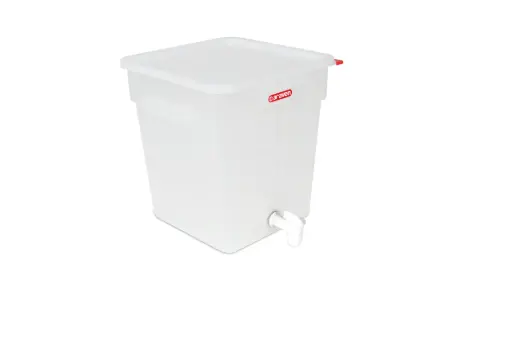 [01368] Contenedor Cuadrado Pp. C/Tapa Y Grifo 18 L. 285X285X320 Mm.