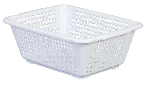 [01121] Cesta escurridora rectangular blanca 298x228x112 mm