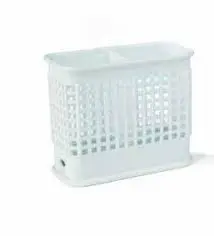 [01064] Cestillo Cubiertos Rectangular Doble Blanco 156X81X131 Mm.