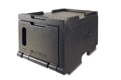 [41500] Contenedor isotermo GN puerta frontal negro 48 l 65,7x42x37,9 cm