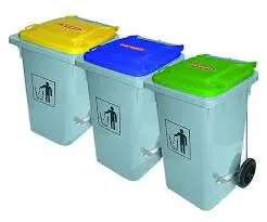 [03404] Cubo Basura C/Pedal Y Ruedas Azul 100 L.