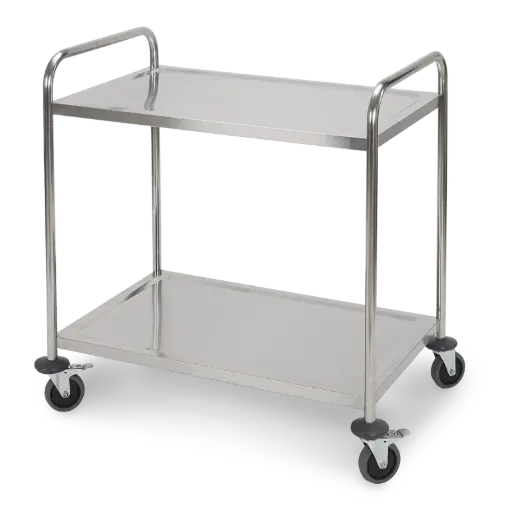 [RS542N] Carrito de cocina en acero inoxidable con 2 estantes