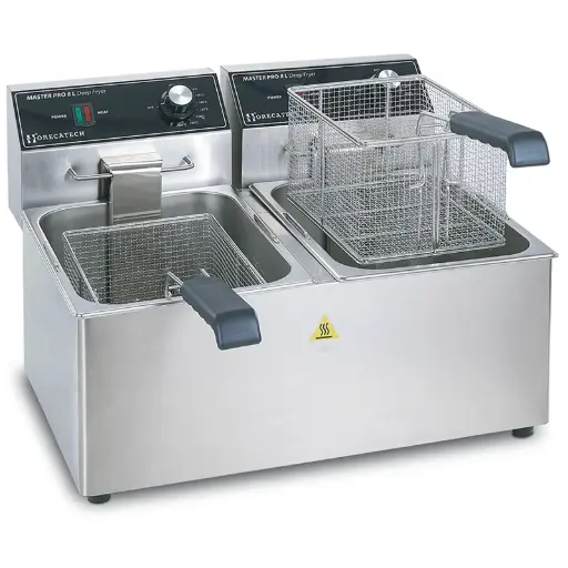 [RS619N] Freidora de 4 + 4 l 2500 W + 2500 W con Termostato Ego