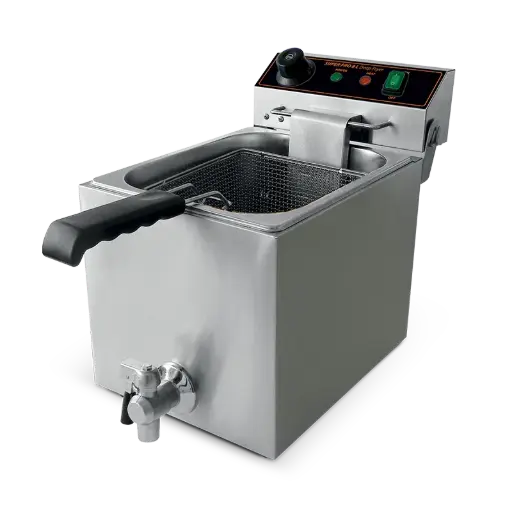 [RS622N] Freidora de 8 l con grifo de escarga 3300 W con Termostato Ego