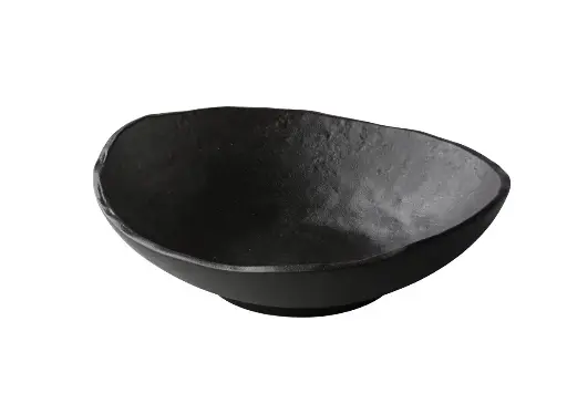 [QR17043] Plato hondo oyster negro 25 cm