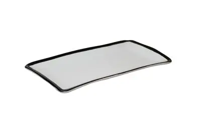 [QU74340] Zz26 Fuente Rectangular Q Authentic Eclipse Filo Negra 29X16 Cm.
