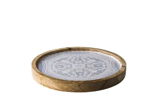 [WCC3025MB] Plato Madera Marrakech Azul 25 Cm.