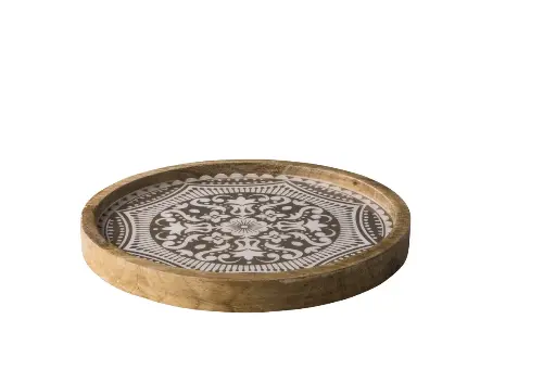 [WCC3025MG] Plato Madera Marrakech Gris 25 Cm.