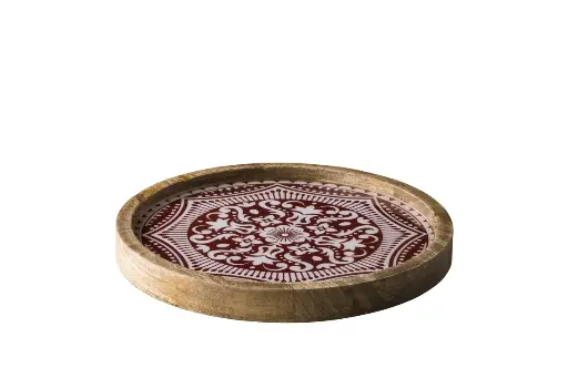 [WCC3025MR] Plato de madera Marrakech rojo 25 cm