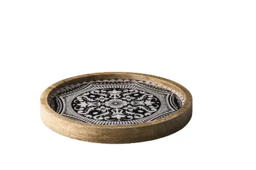 [WCC3025MZ] Plato Madera Marrakech Negro 25 Cm.