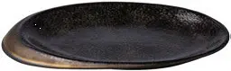 [RD18332] Zz26 Fuente Oval Stone Negro / Oro 25,8X18,5 Cm.