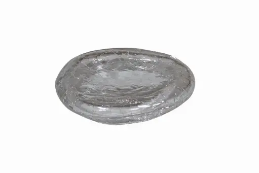[RD23028] Crackled Glass Pillow Plate 15,7x3,2 cm