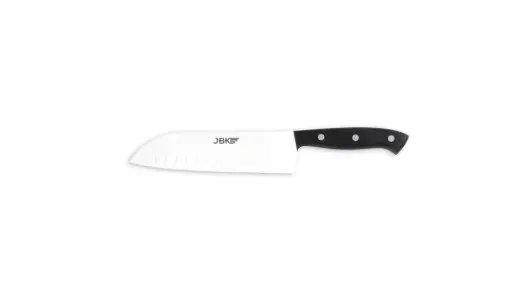 [80501] Cuchillo santoku Premium chef forjado negro / blanco 18 cm