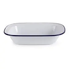[61028] Fuente Rectang. Enamel Filo Azul 28X23X4.5 Cm