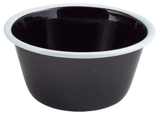 [59512BK] ZZ26 Bol Enamel negro filo blanco 12x6 cm