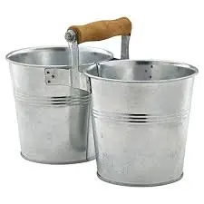 [GSB12COM] Cubo Degustacion Galvanizado Doble 12 Cm.