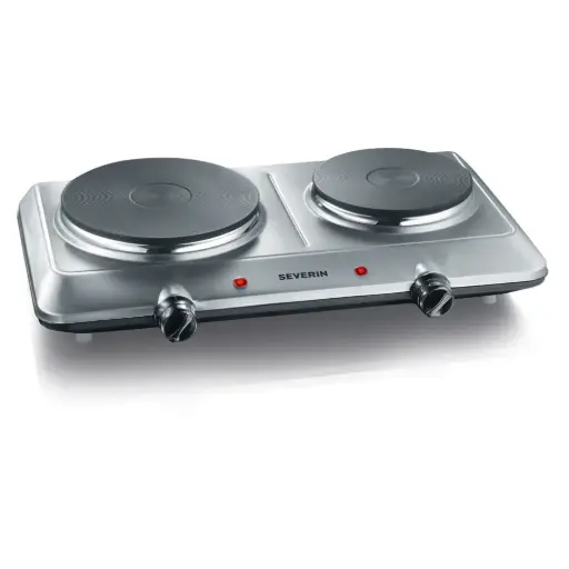 [1014] Hornillo eléctrico doble de acero inoxidable 1500 W Dk 1014 46X