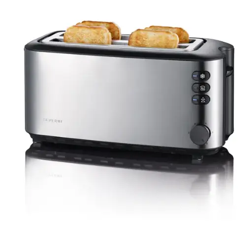 [2509] TOSTADOR ELECTRICO INOX. DOBLE 4 TOSTADAS 1400 W.