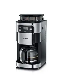 [4810] CAFETERA ELECTRICA INOX. NEGRA 10 TAZAS CON MOLINILLO