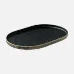 [000701206891000628] Fuente Oval Coupe Nara Relieve Bicolor Blanco Negro 28X11 Cm.