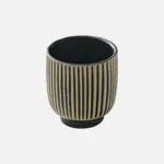 [000701545191000628] Bol Nara Relieve Bicolor Blanco  Negro 7X6,6 Cm.