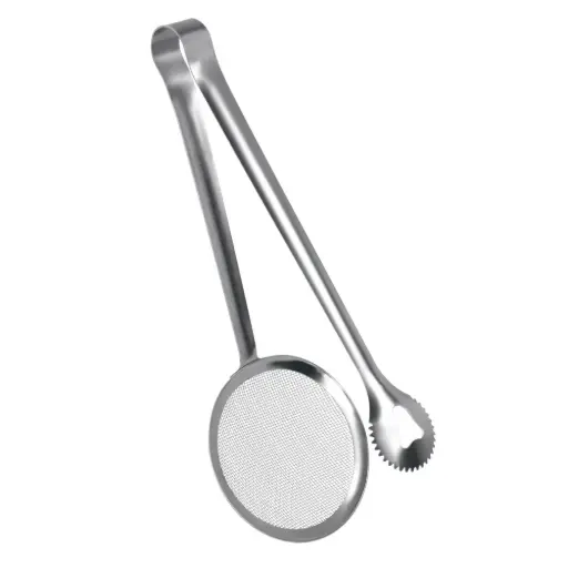 [204104000] Pinza de acero inoxidable para freir y servir 10 cm