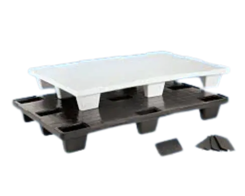 [KP-350] Palet Liso 120X80X14,5 Blanco-Alimentario, Carga:Dinámica 850 Kg. Estatica 3400 Kg. Con Superficie De Apoyo 9 Patas